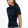 Tricou ușor din tricot cu nervuri