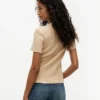 Tricou ușor din tricot cu nervuri