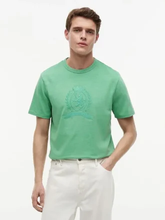 Tricou vopsit în bucată cu logo frunză de laur