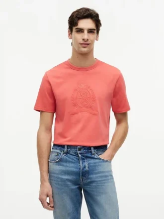 Tricou vopsit în bucată cu logo frunză de laur