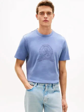 Tricou vopsit în bucată cu logo frunză de laur