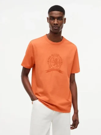Tricou vopsit în bucată cu logo frunză de laur