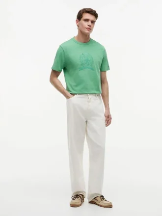 Tricou vopsit în bucată cu logo frunză de laur