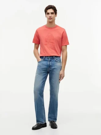 Tricou vopsit în bucată cu logo frunză de laur
