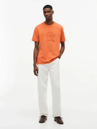 Tricou vopsit în bucată cu logo frunză de laur