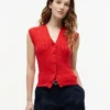 Vestă cardigan cu tricotaj în relief