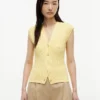 Vestă cardigan cu tricotaj în relief Vestă cardigan cu tricotaj în relief