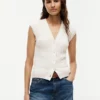 Vestă cardigan cu tricotaj în relief Vestă cardigan cu tricotaj în relief