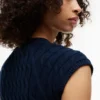 Vestă cardigan cu tricotaj în relief Vestă cardigan cu tricotaj în relief