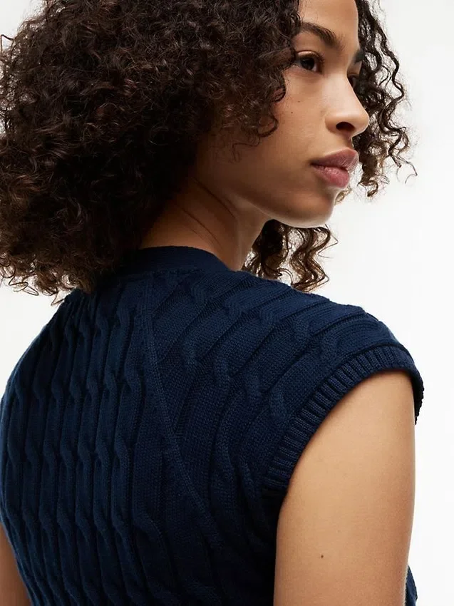 Vestă cardigan cu tricotaj în relief Vestă cardigan cu tricotaj în relief