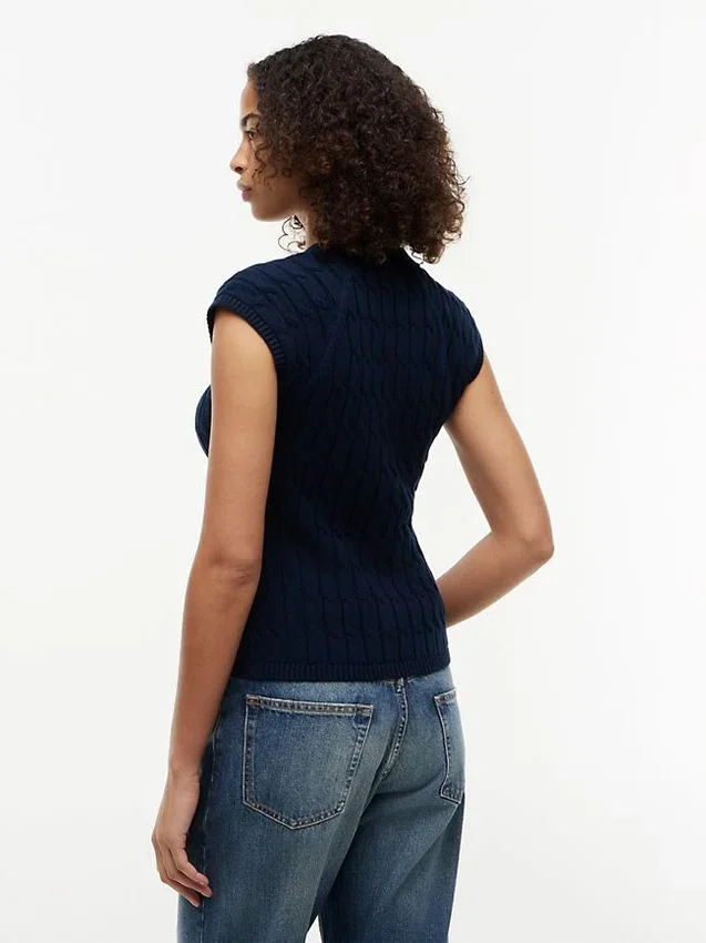 Vestă cardigan cu tricotaj în relief Vestă cardigan cu tricotaj în relief