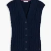 Vestă cardigan cu tricotaj în relief Vestă cardigan cu tricotaj în relief