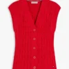 Vestă cardigan cu tricotaj în relief