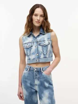 Vestă din blugi cropped Tommy Jeans