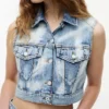 Vestă din blugi cropped Tommy Jeans
