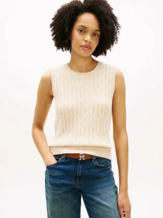 Vestă din tricot cu model împletit
