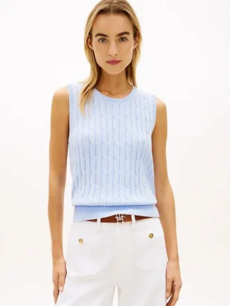 Vestă din tricot cu model împletit