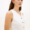 Vestă slim fit din amestec de in